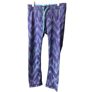 Roxy Teal and Purple Patterned Crop Leggings